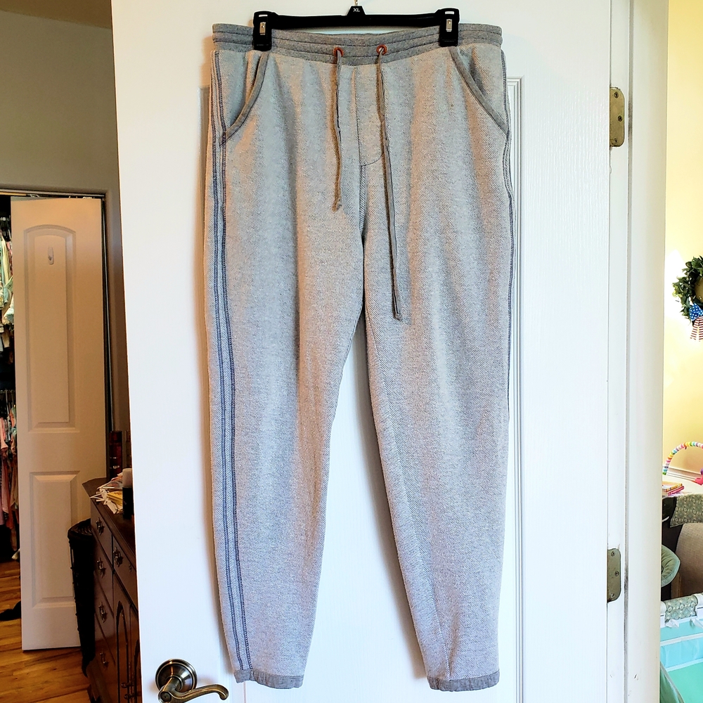 Gray Joggers with Drawstring Waistband and Tapered Fit